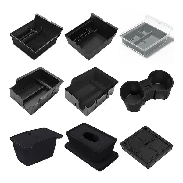 Armrest Storage Box - Cup Holder Organizer for Tesla Model Y & Model 3